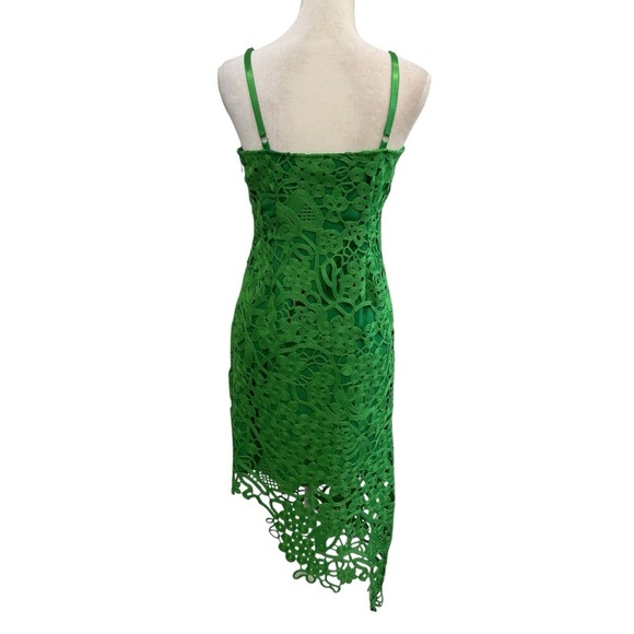 Adelyn Rae Crochet Lace Sleeveless Asymmetrical Hem Dress Small Green NWT - Picture 12 of 16
